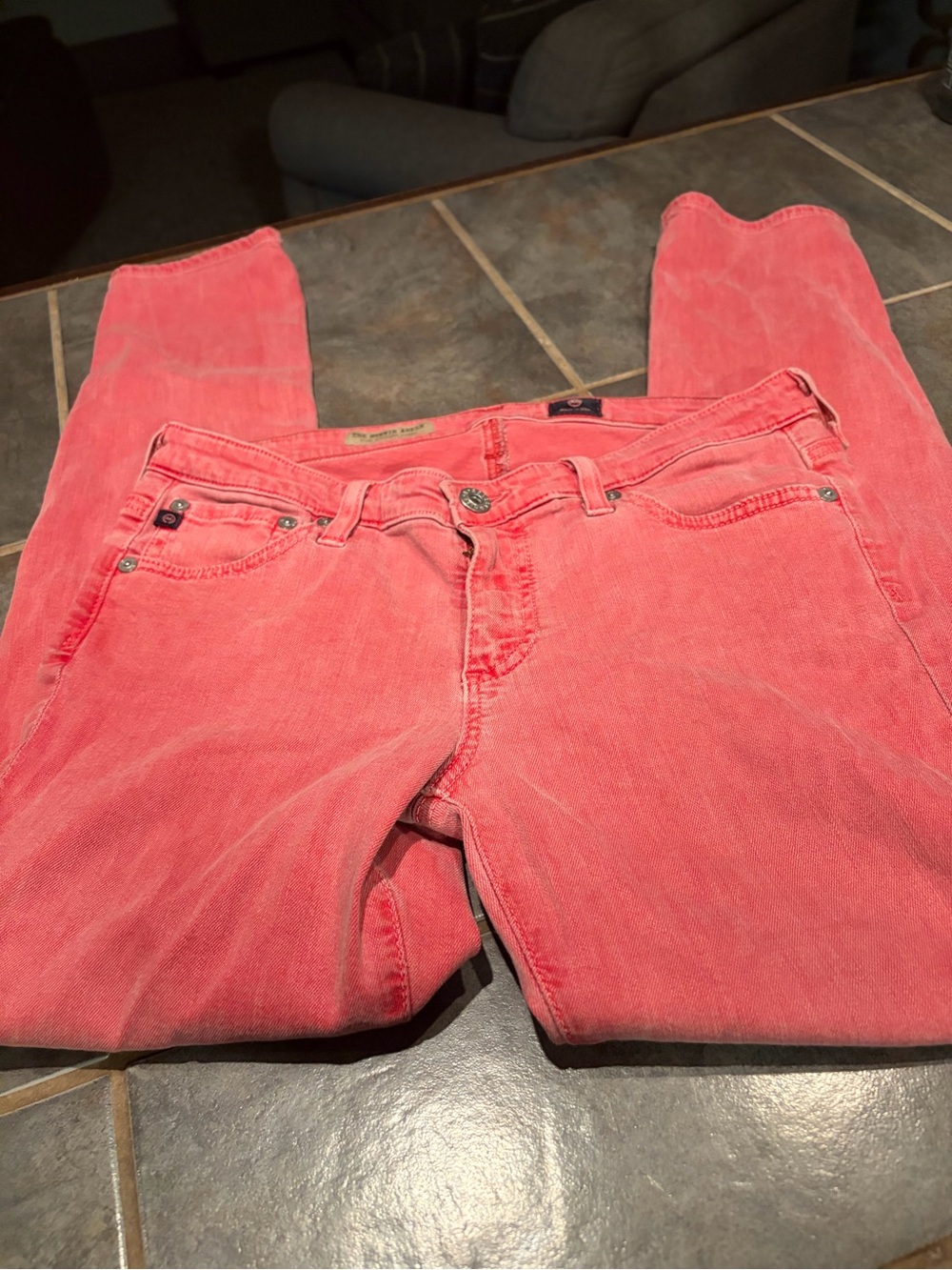 Ag Adriano Goldschmied faded red Skinny Jeans- 28 R